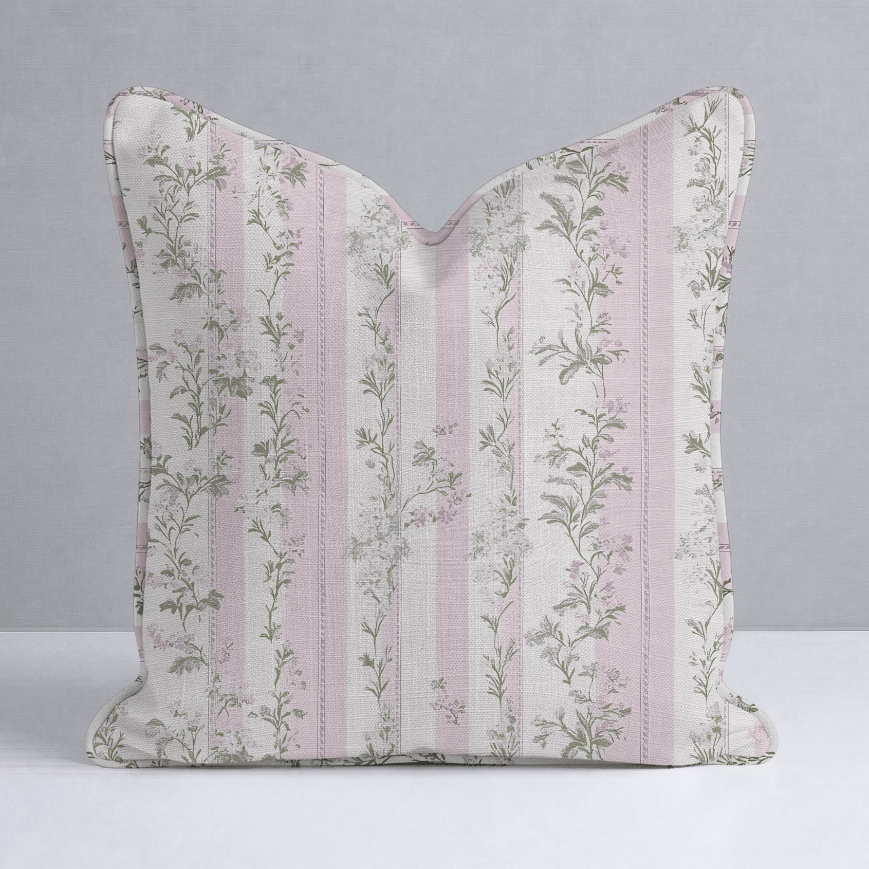 Blooming Stripes Throw Pillow