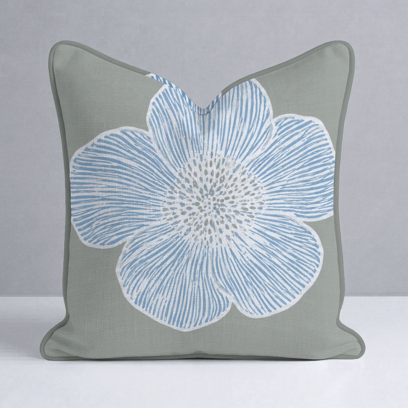 Blue Dresses Lemongrass Floral Throw Pillow