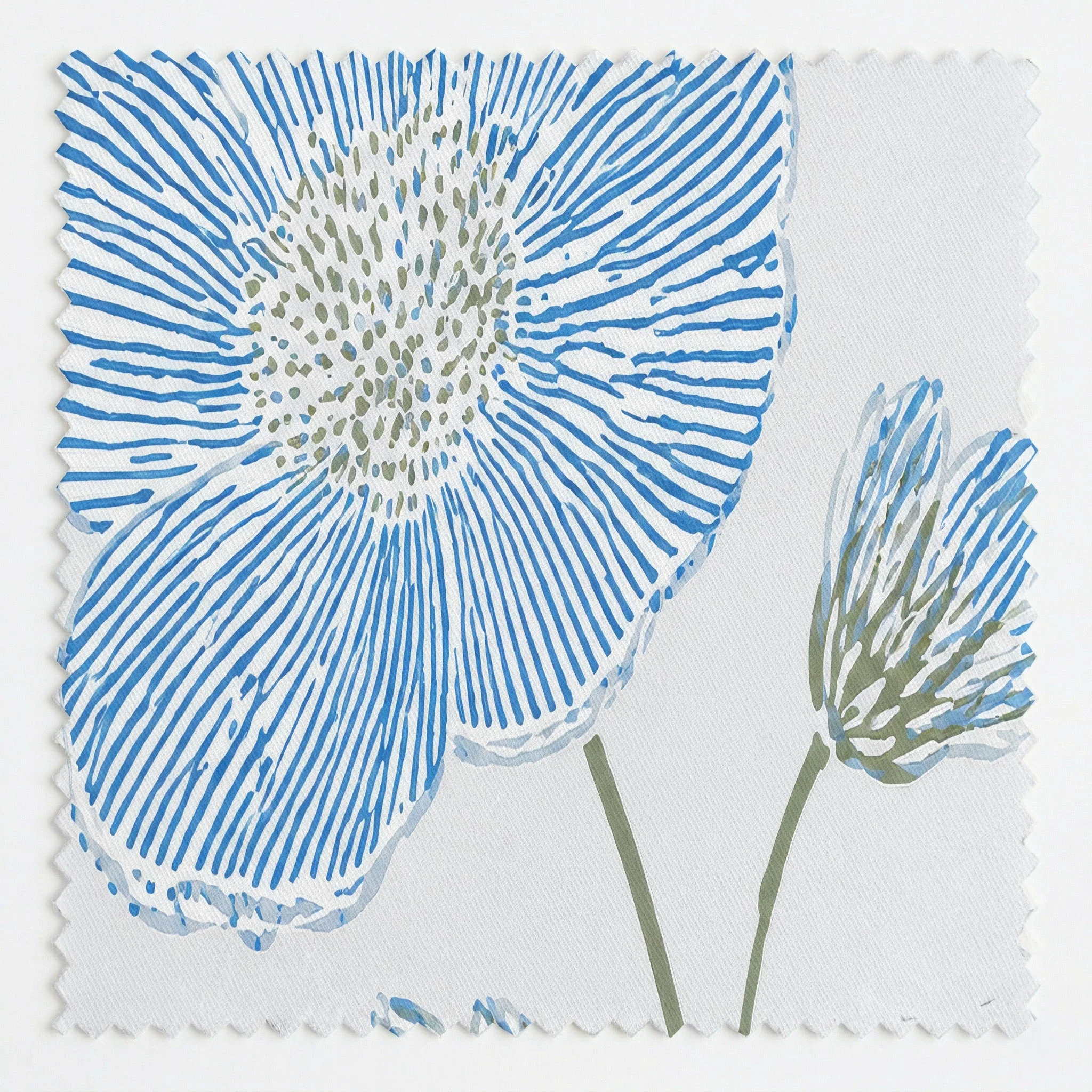 Blue Dresses Seashell Flower Study - Fabric