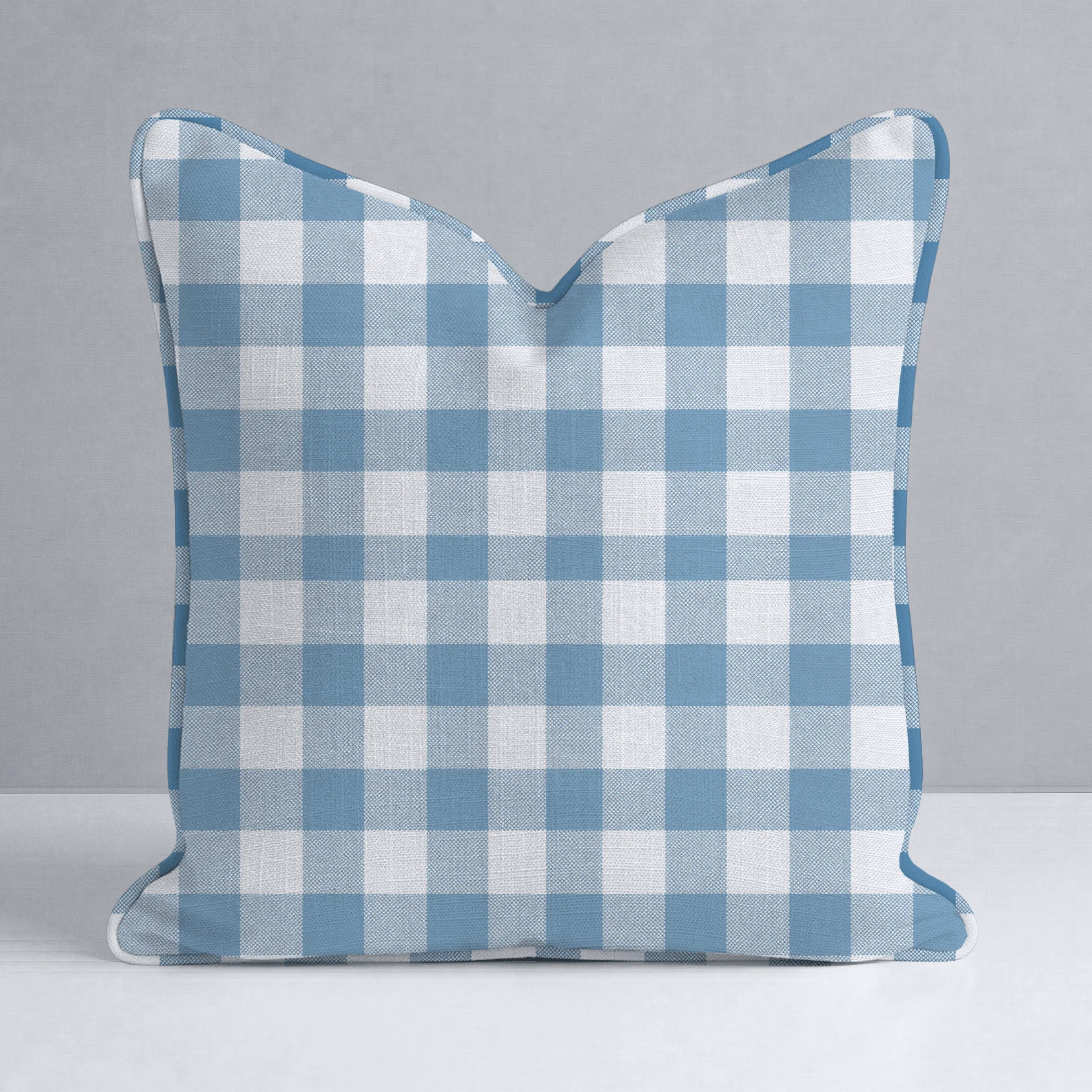 Blue Dresses Steel Blue Gingham Throw Pillow