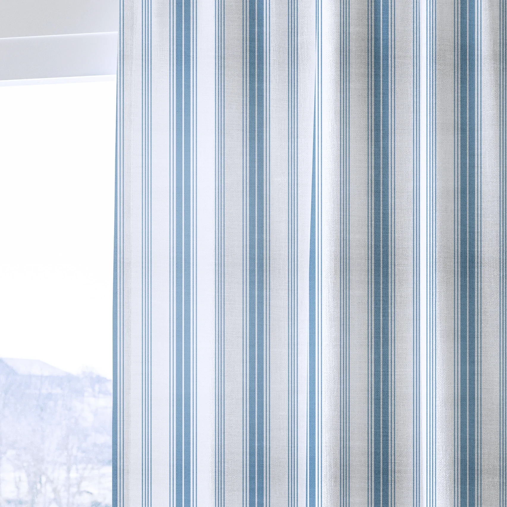 Blue Dresses Steel Blue Stripes - Drapery - Image 4
