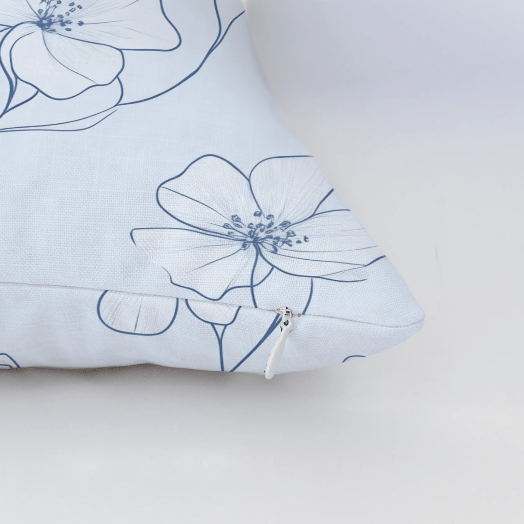 Blue Sketch Throw Pillow - Image 5