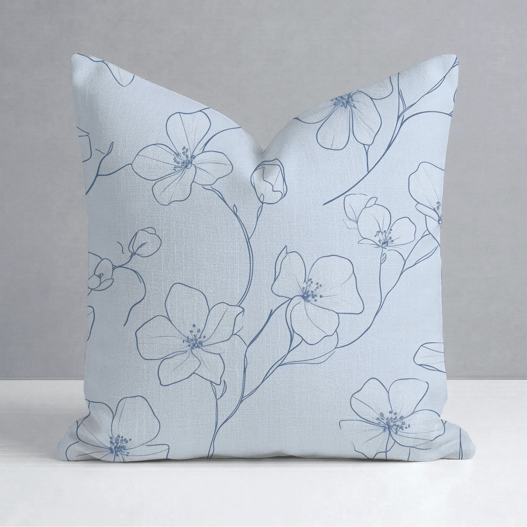 Blue Sketch Throw Pillow - Image 8