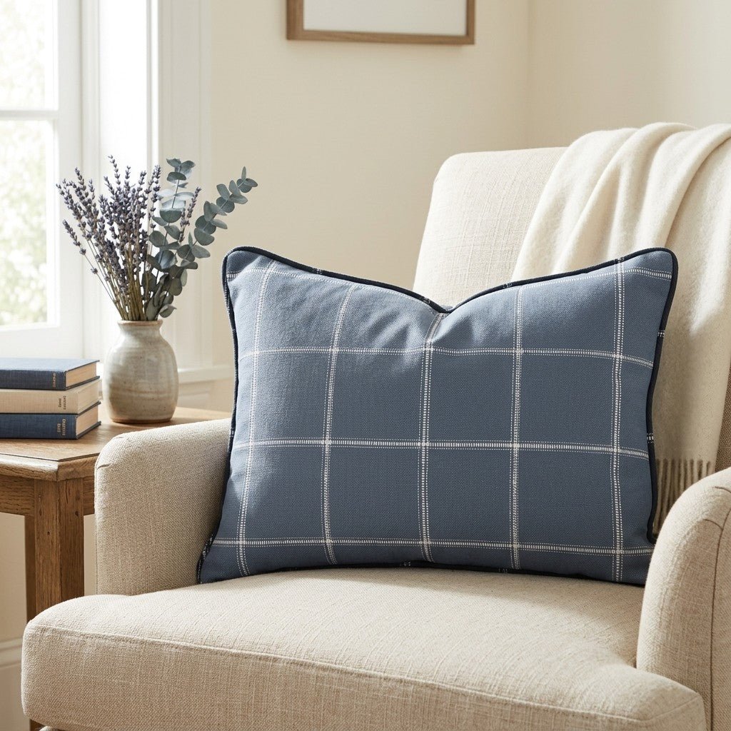 Blueford Check Throw Pillow - Image 3