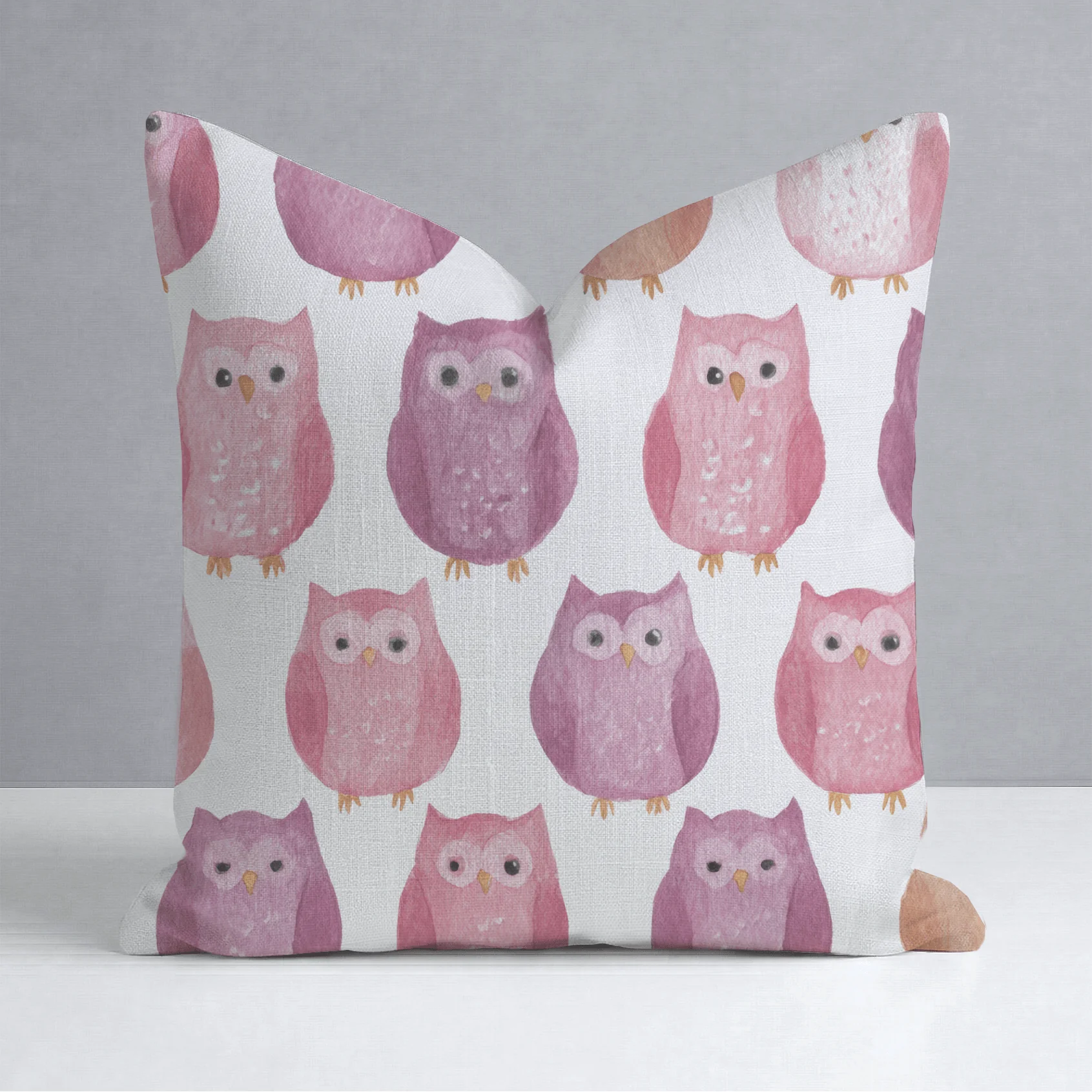 Blush Owls Throw Pillow - Image 9