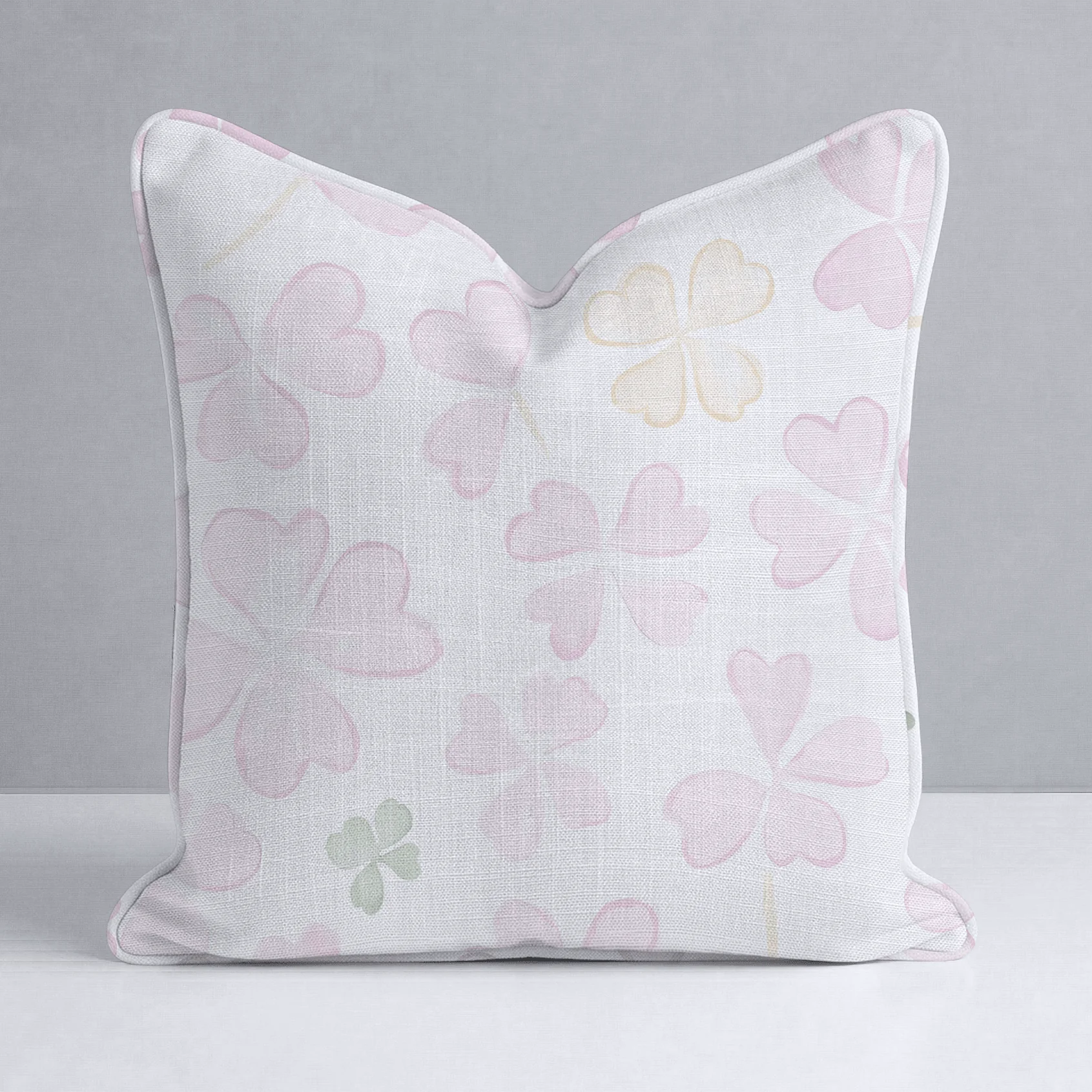 Blushing Shamrocks Throw Pillow