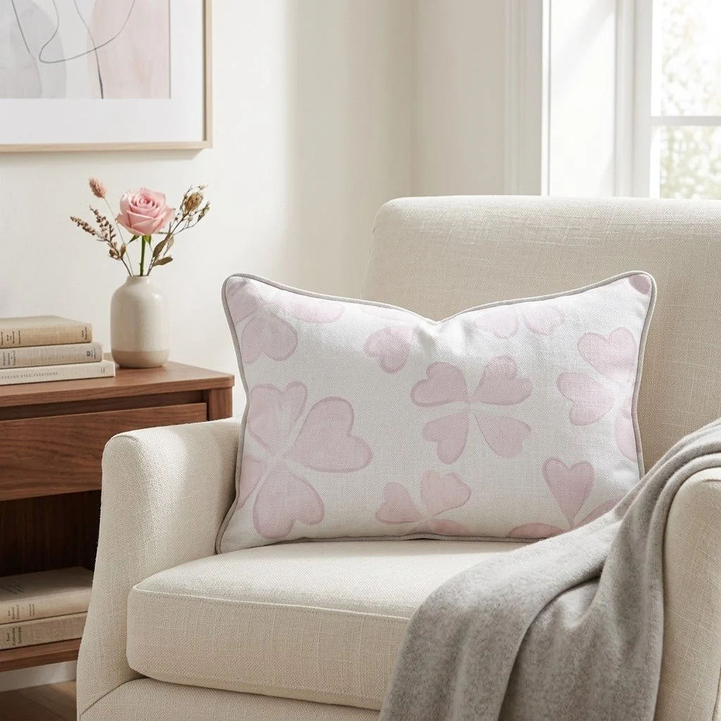 Blushing Shamrocks Throw Pillow - Image 3