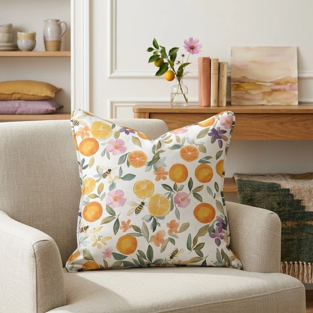 Citrus Serenade Throw Pillow - Image 2
