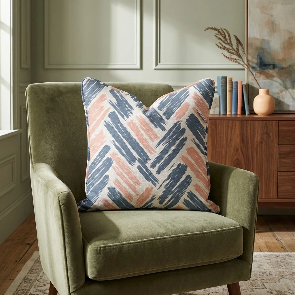 Coastal Strokes Throw Pillow - Image 2