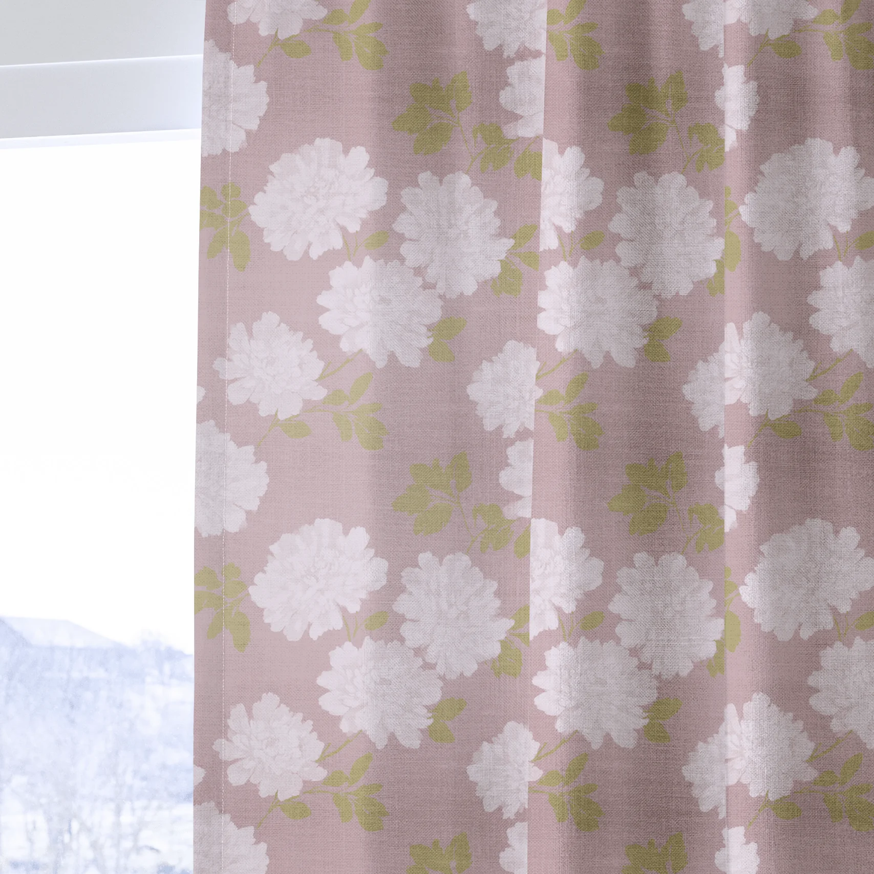 Dusty Rose Peonies - Drapery - Image 4