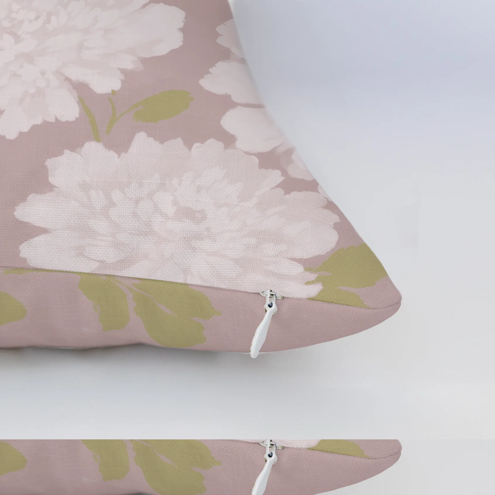 Dusty Rose Peonies Throw Pillow - Image 5