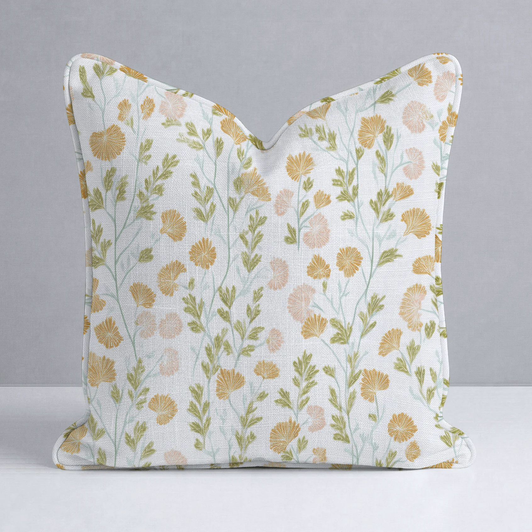 Faded Flora Throw Pillow