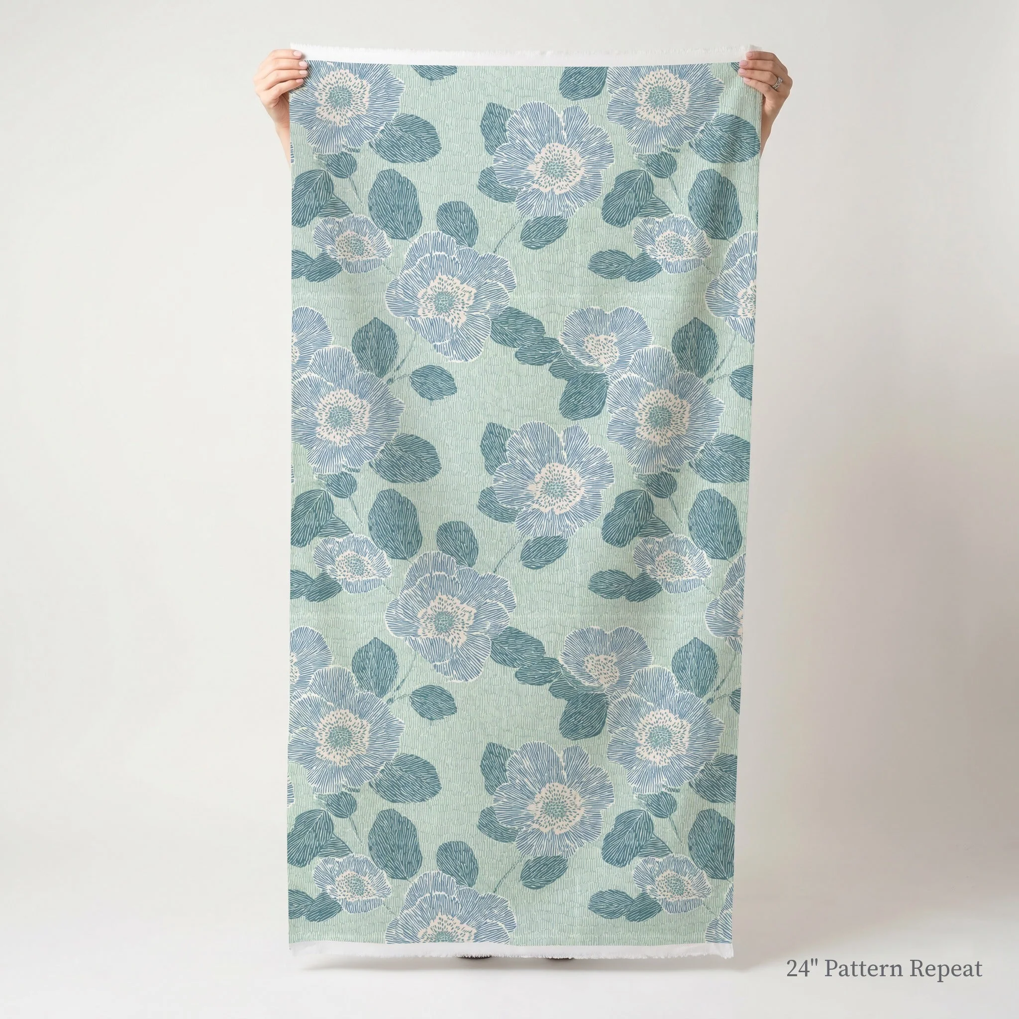 Green Rain Drops - Fabric - Image 3
