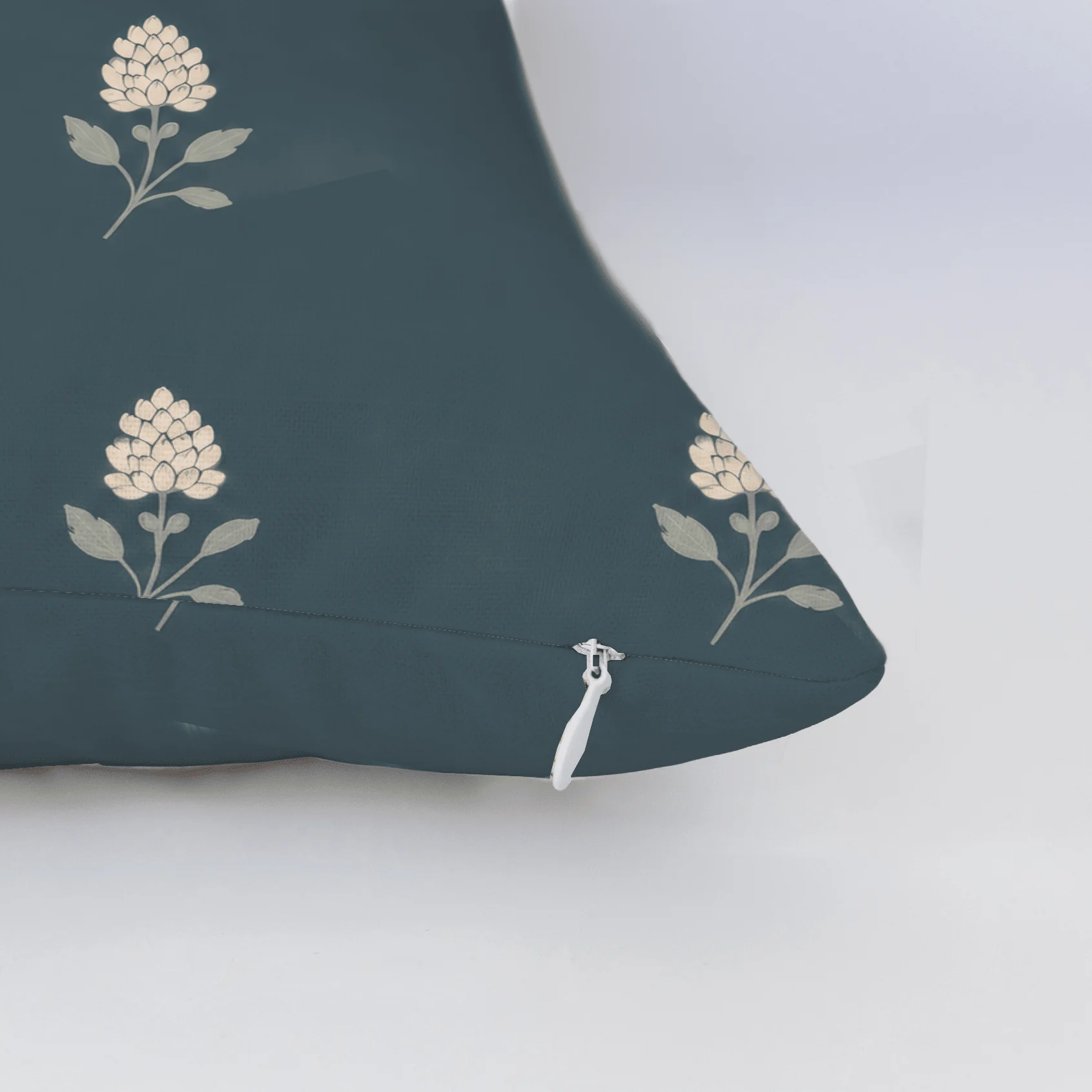 Hedgerow Teal Floral Throw Pillow - Image 5