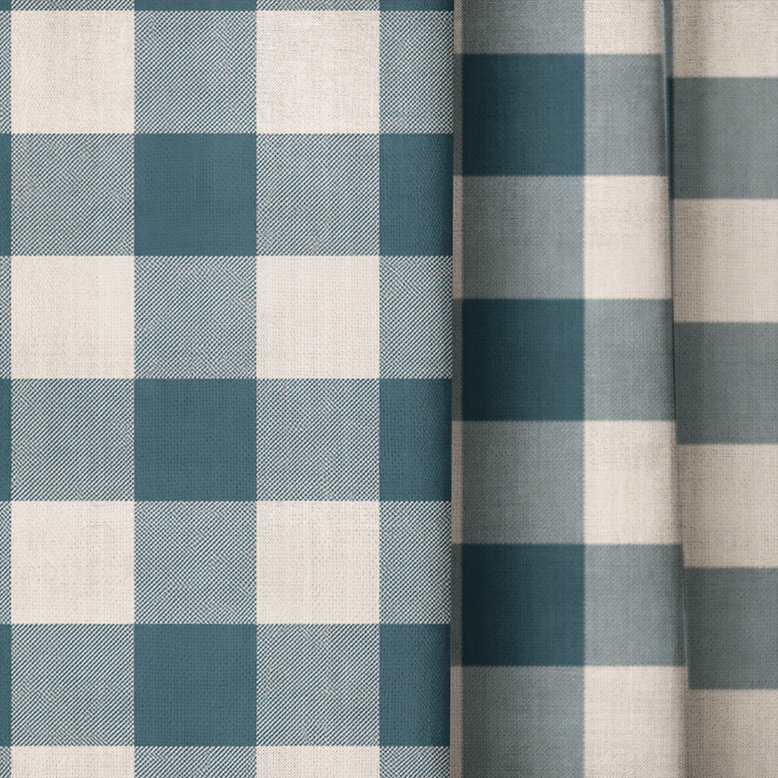 Hedgerow Teal Gingham - Drapery - Image 3