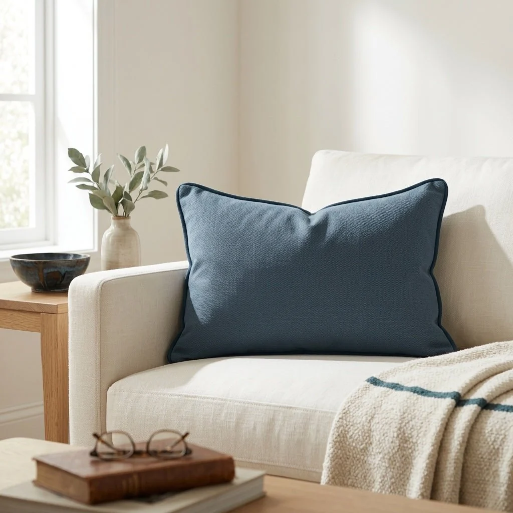 Hedgerow Teal Throw Pillow - Image 3