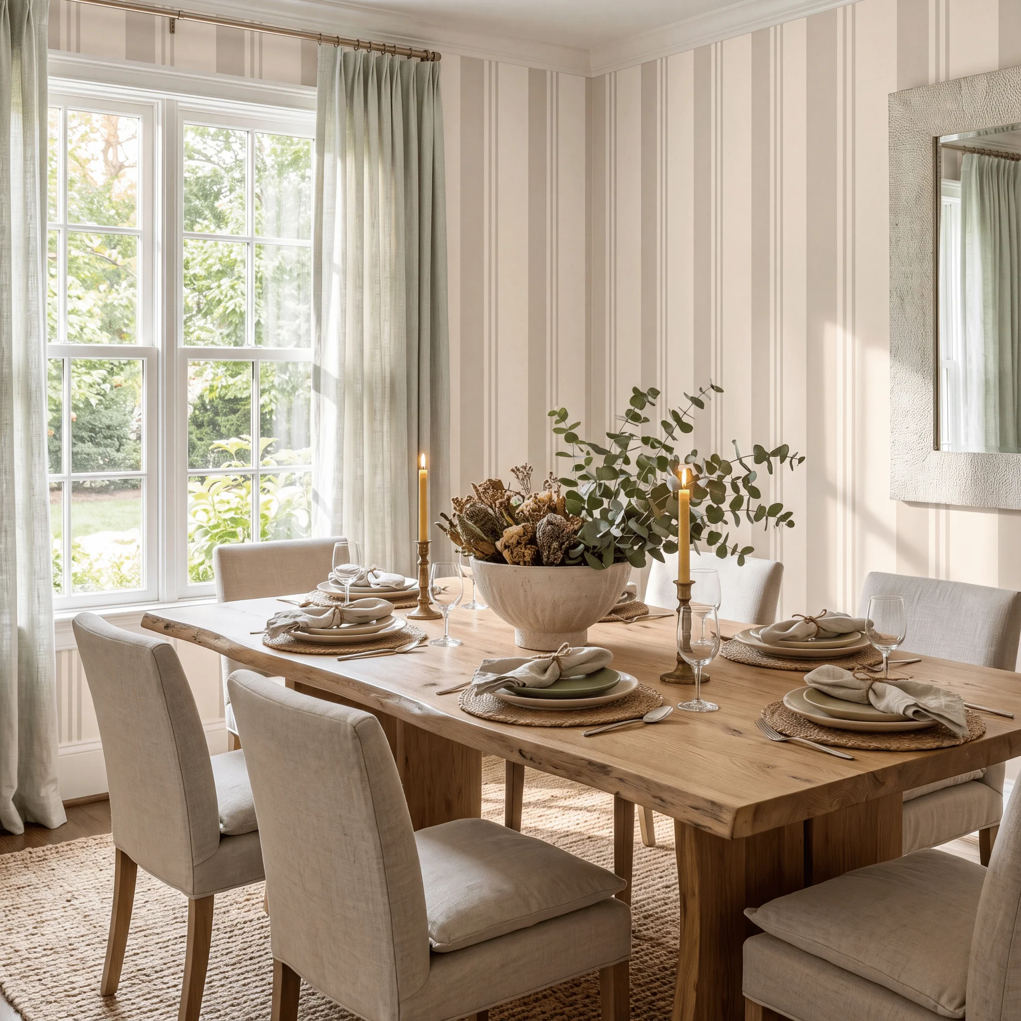 Hedgerow Travertine Stripes Wallpaper - Image 2