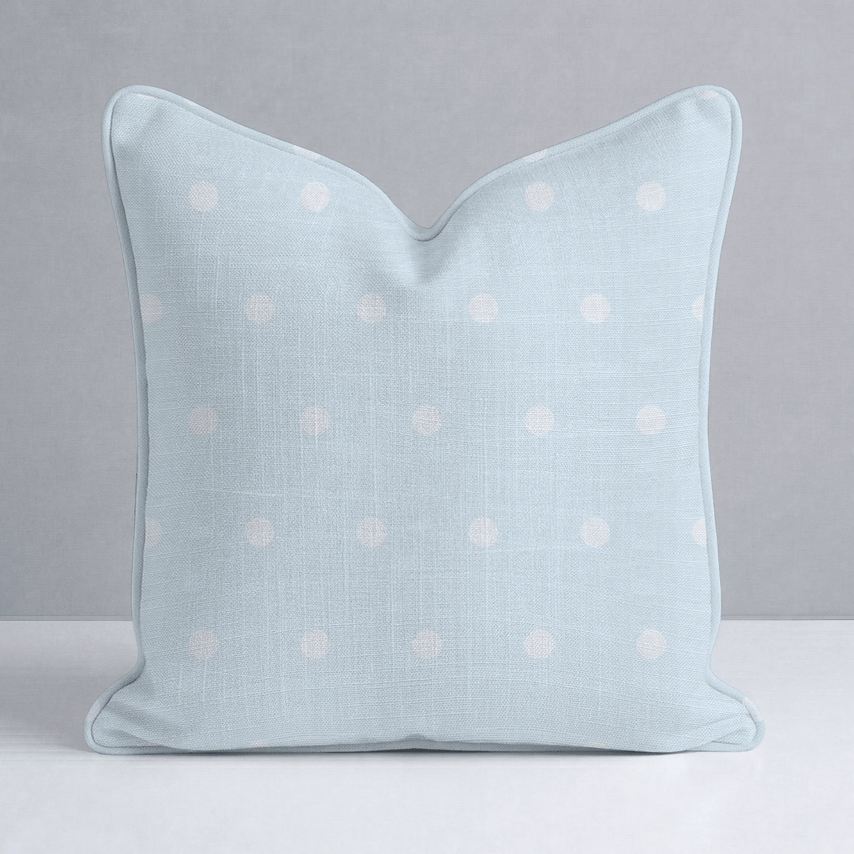Key Lime Columbia Blue Polka Dot Throw Pillow