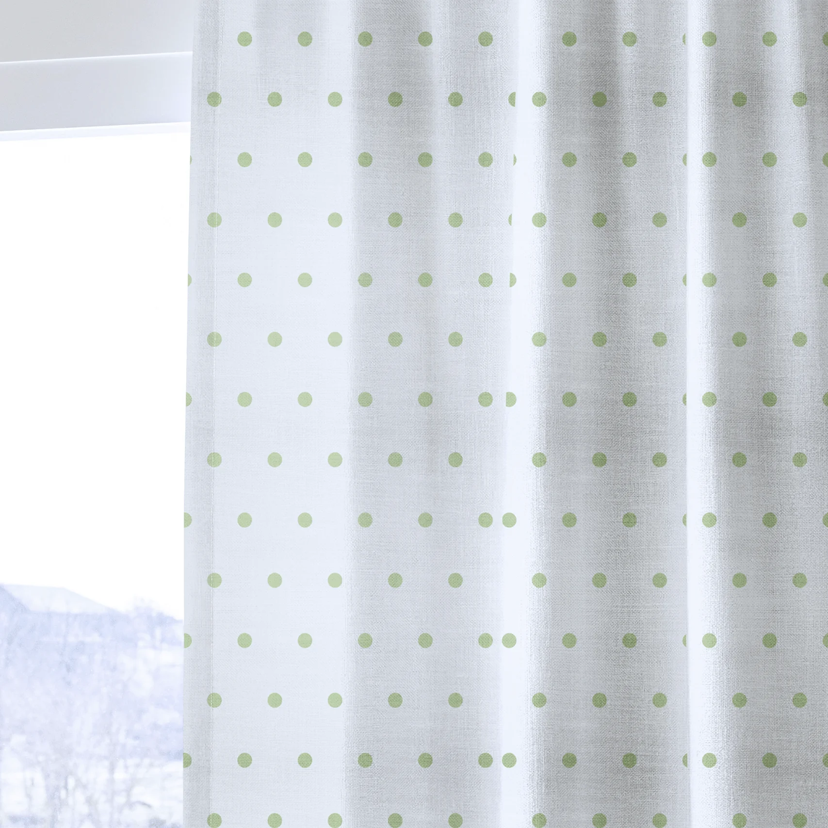 Key Lime Ice Polka Dot - Drapery - Image 4