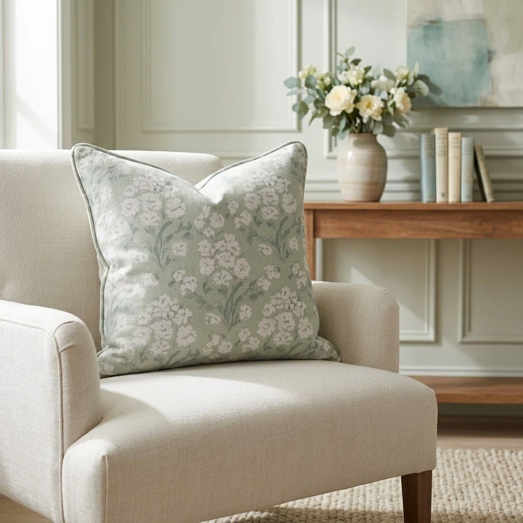 Linen Bloom Throw Pillow - Image 4