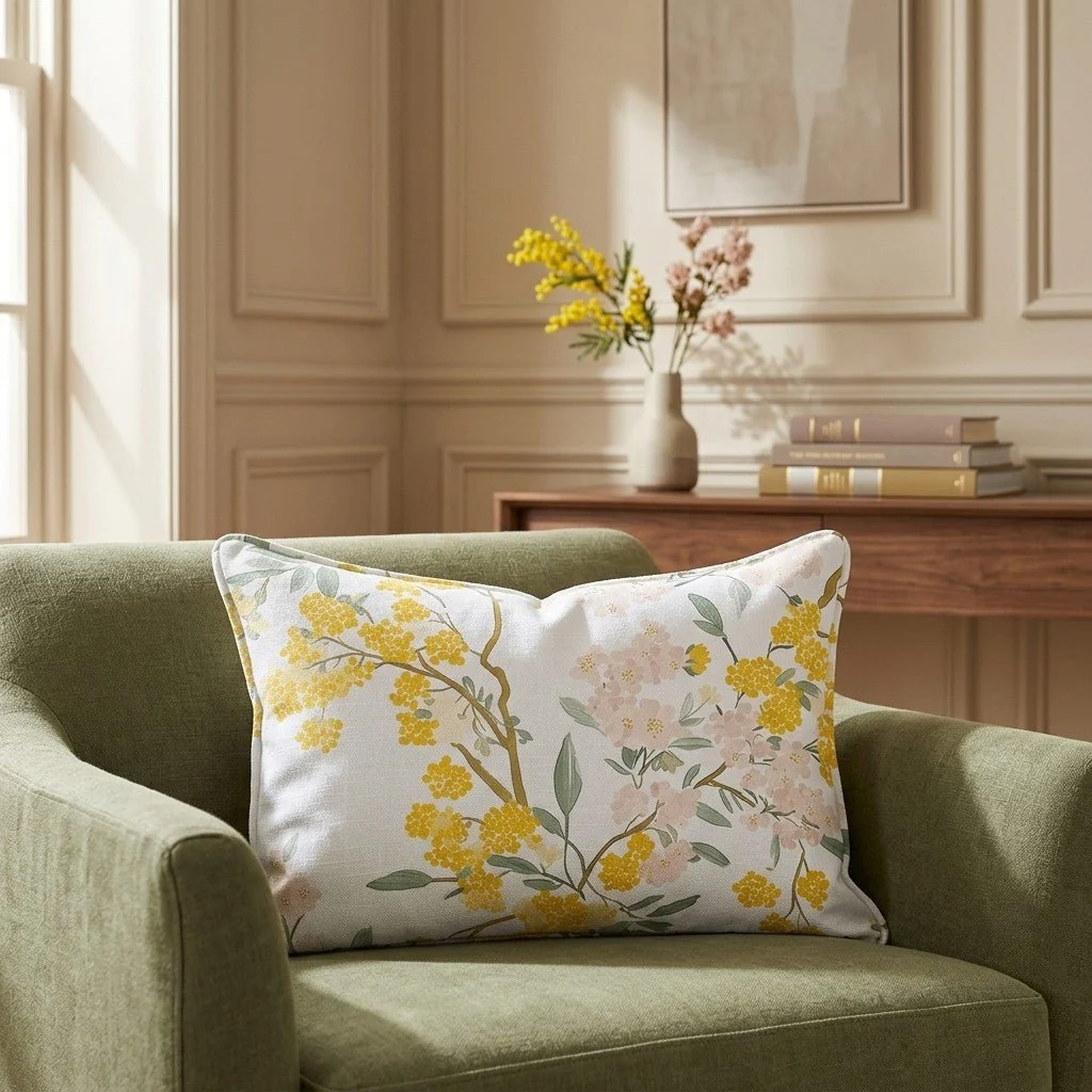 Mimosa Melody Throw Pillow - Image 3