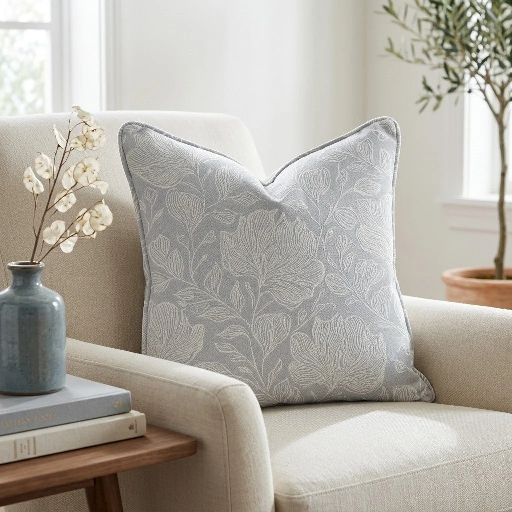 Muted Periwinkle Throw Pillow - Image 2