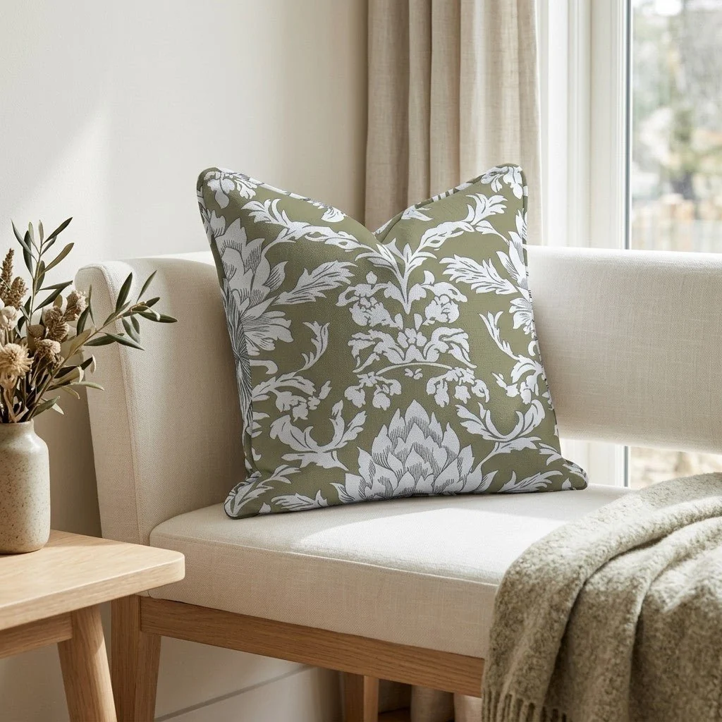Olive Fancy Throw Pillow - Image 2