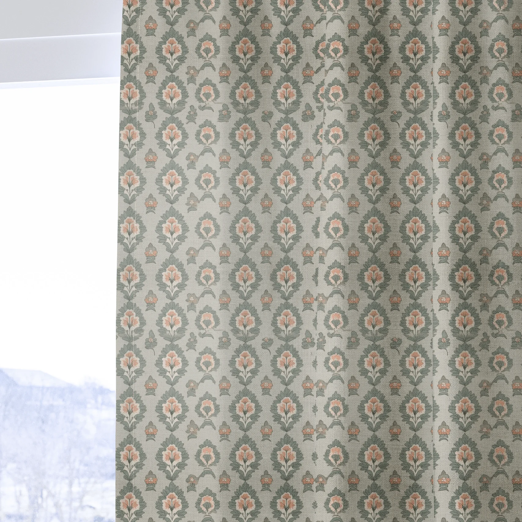 Olive & Peach - Drapery - Image 4