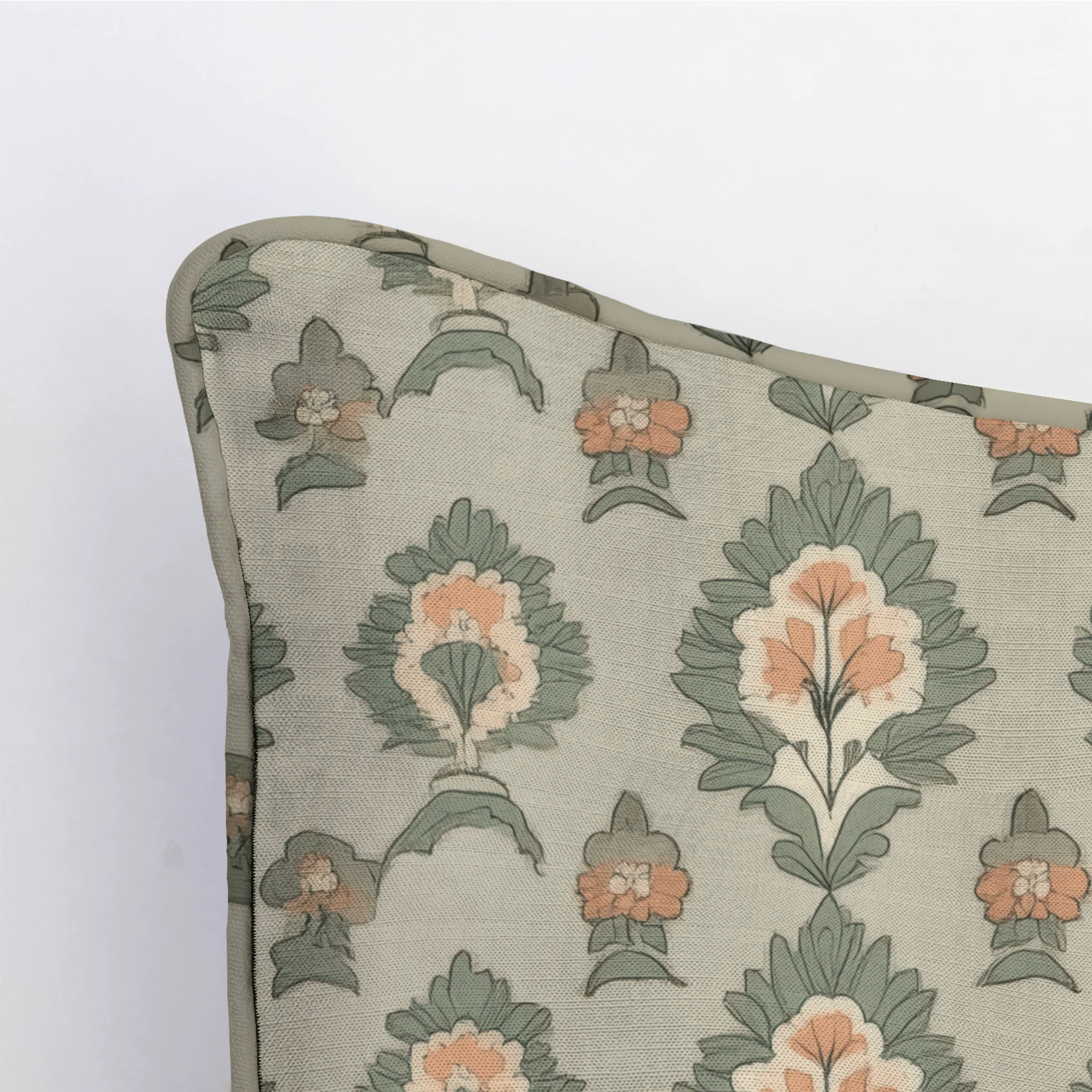 Olive & Peach Throw Pillow - Image 4