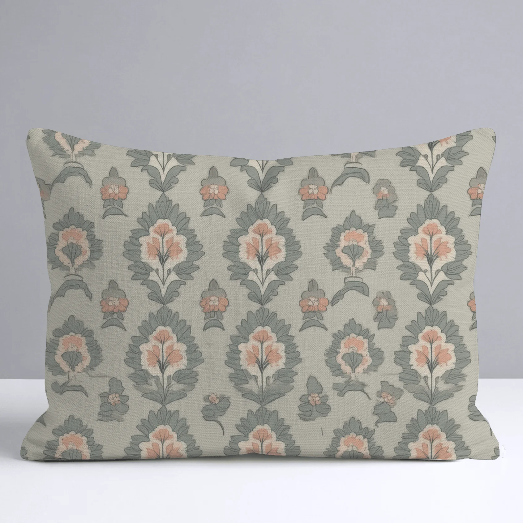 Olive & Peach Throw Pillow - Image 6
