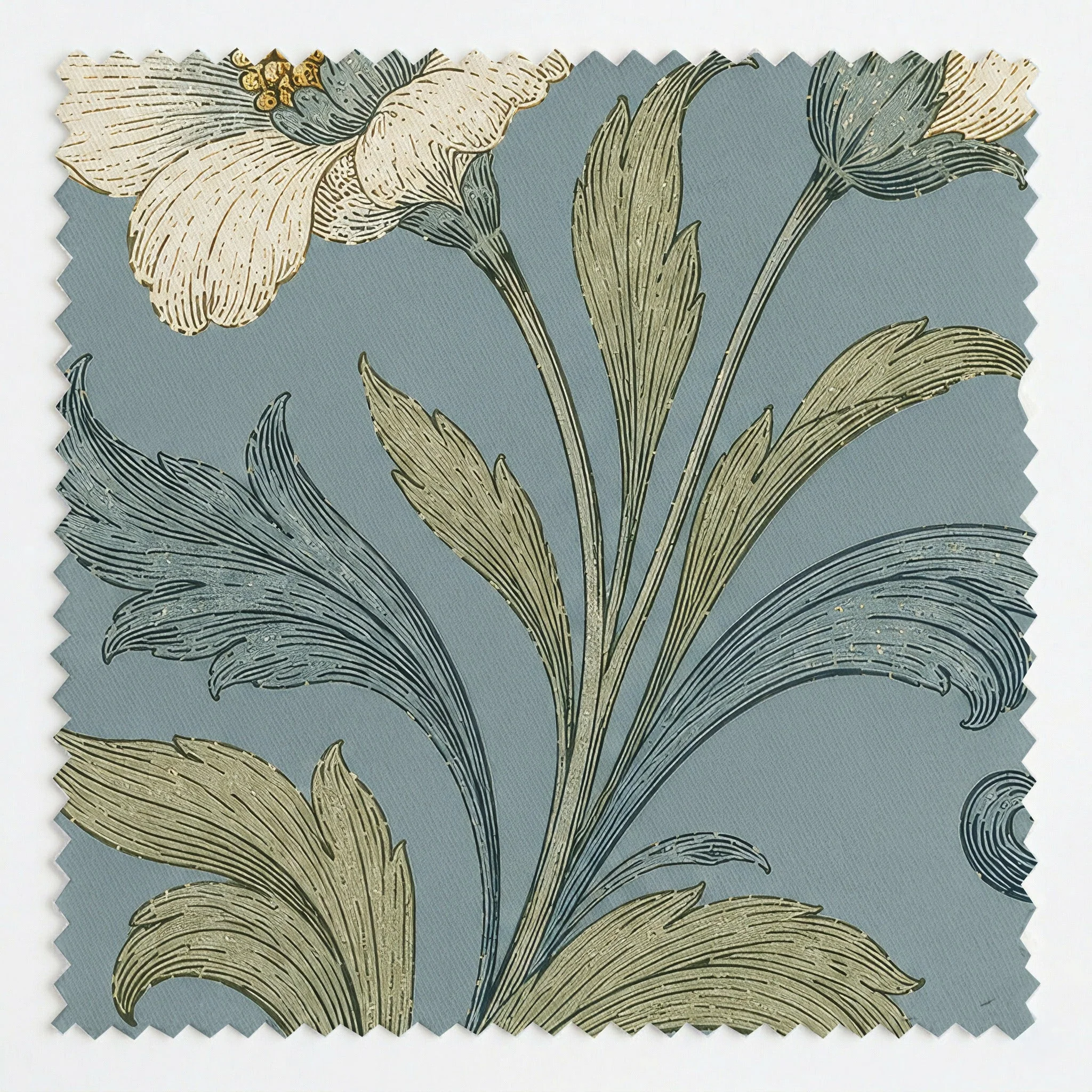 Orange County Cool Grey Botanical - Fabric