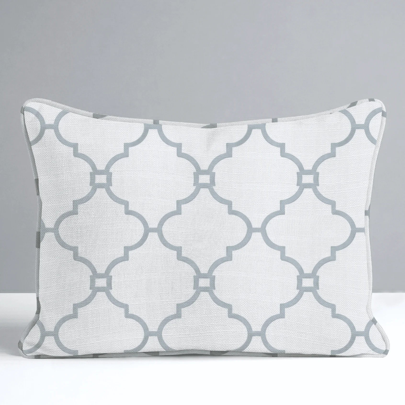 Orange County Cool Grey Trellis Throw Pillow - Image 7