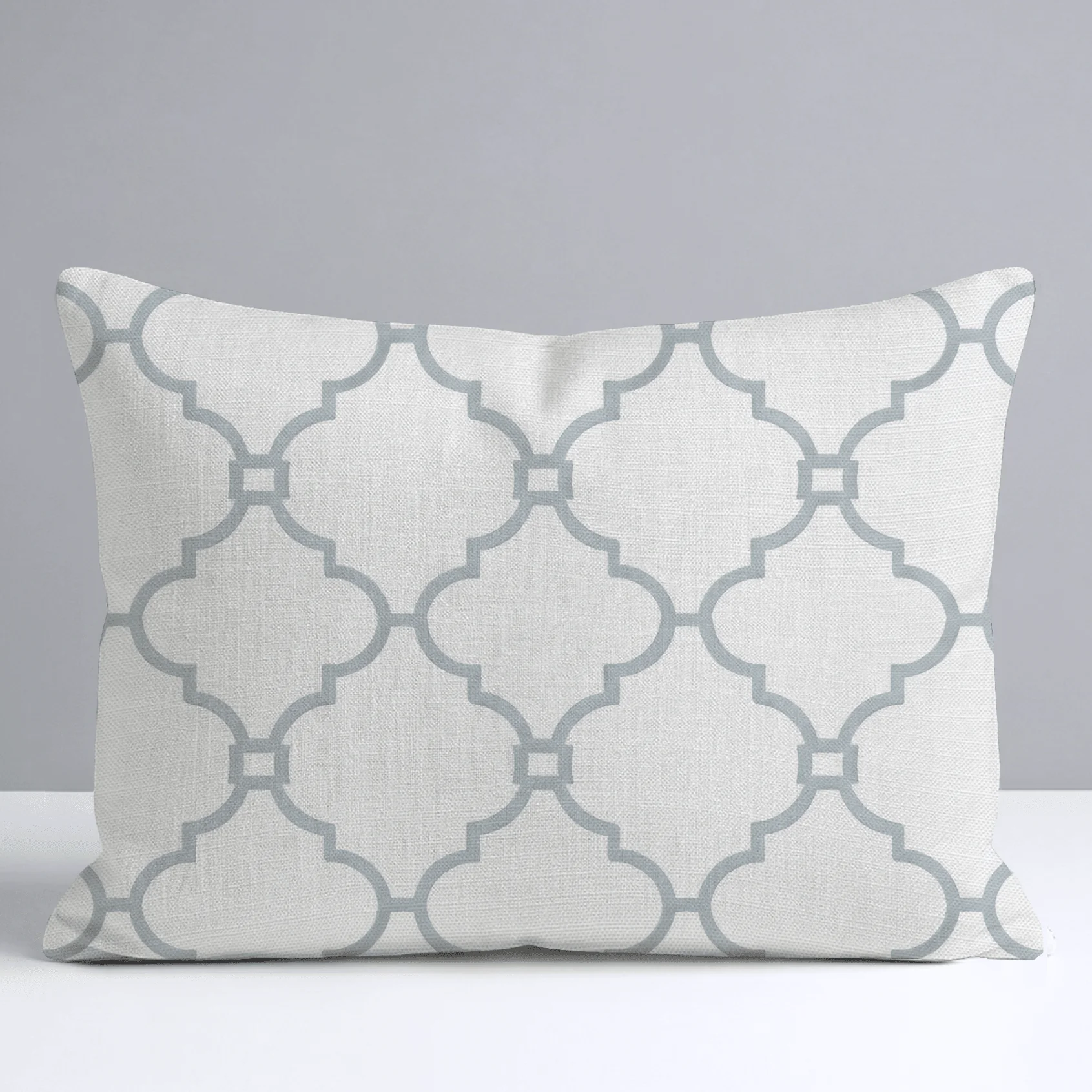 Orange County Cool Grey Trellis Throw Pillow - Image 8