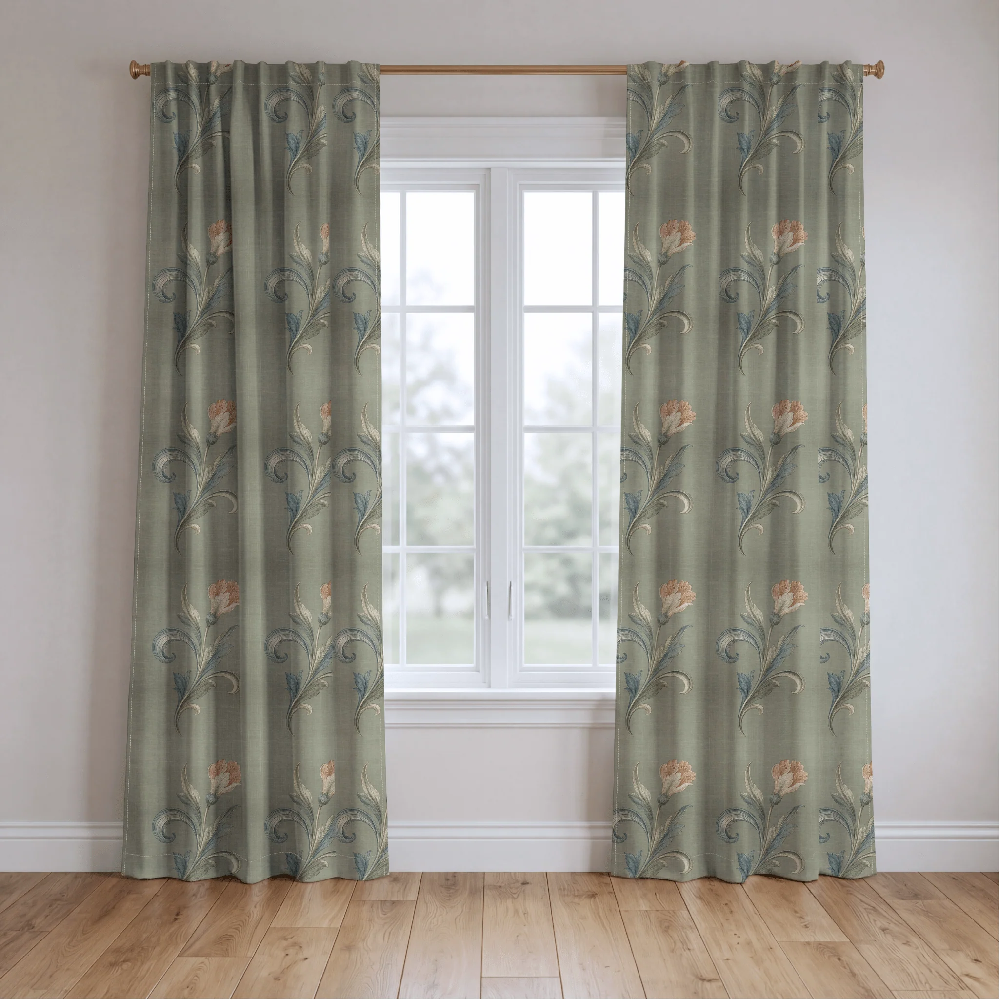 Orange County Olive Botanical - Drapery - Image 2