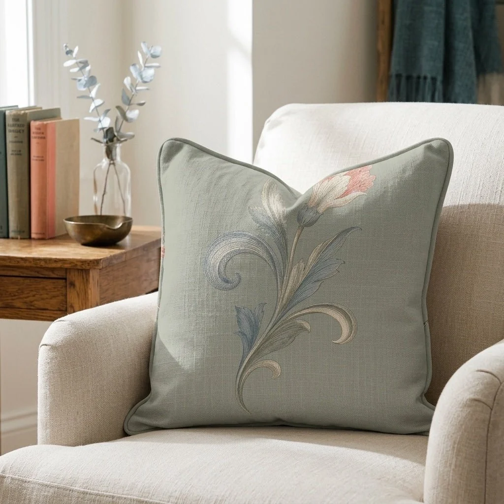 Orange County Olive Botanicals Throw Pillow - Image 2