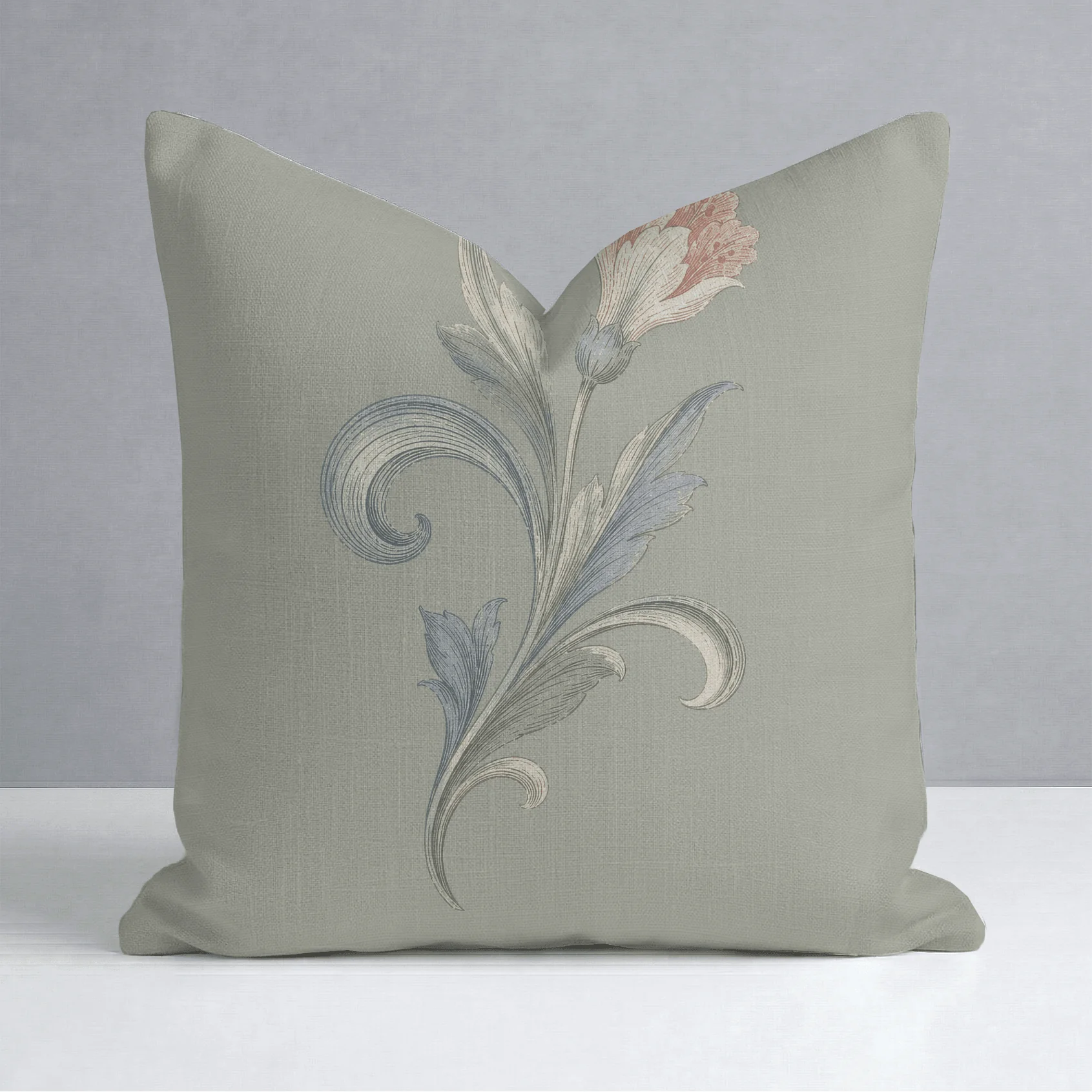 Orange County Olive Botanicals Throw Pillow - Image 3