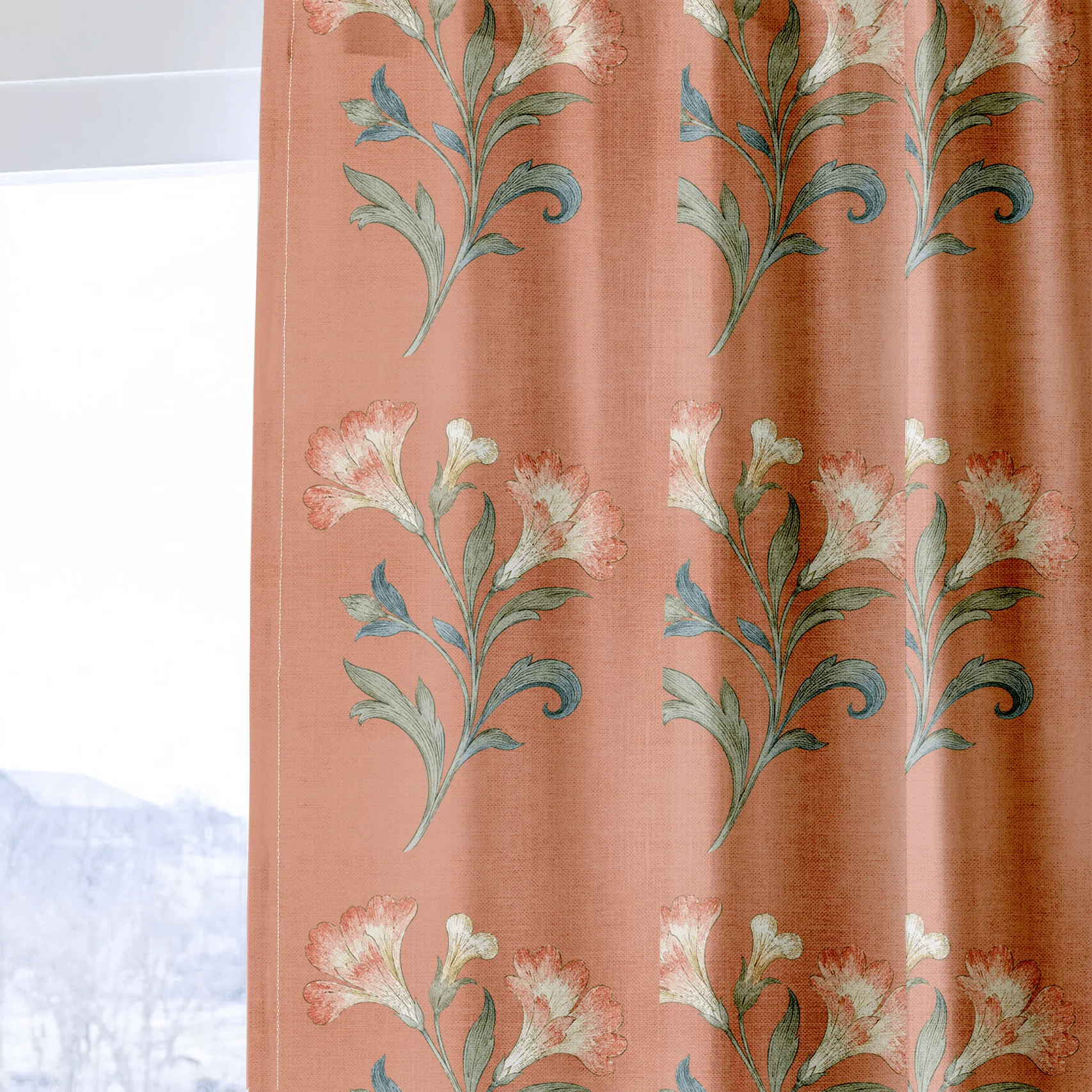 Orange County Terracotta Botanical - Drapery - Image 4
