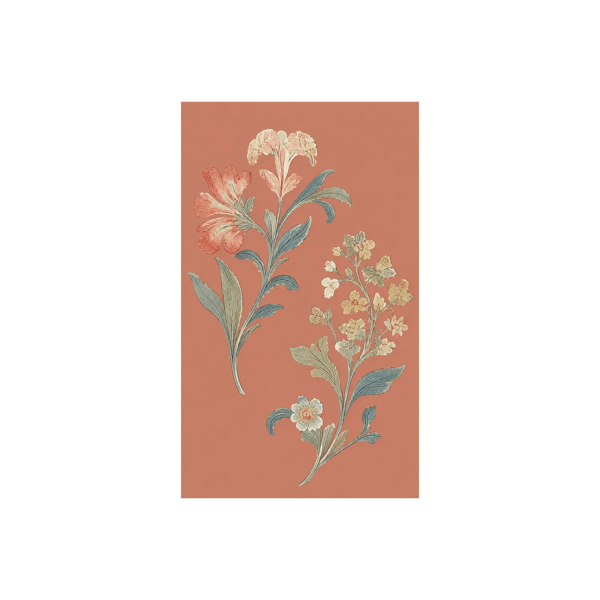 Orange County Terracotta Botanical Study - Tapestry - Image 4