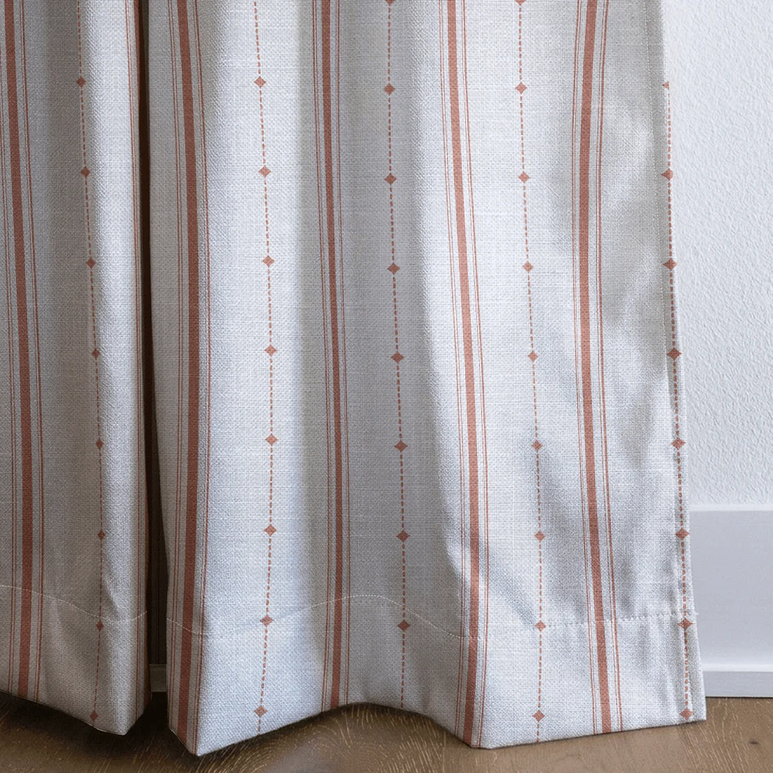 Orange County Terracotta Stripes - Drapery