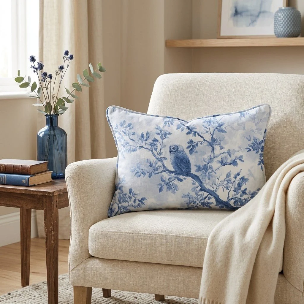 Owl at Dusk Throw Pillow - Image 3