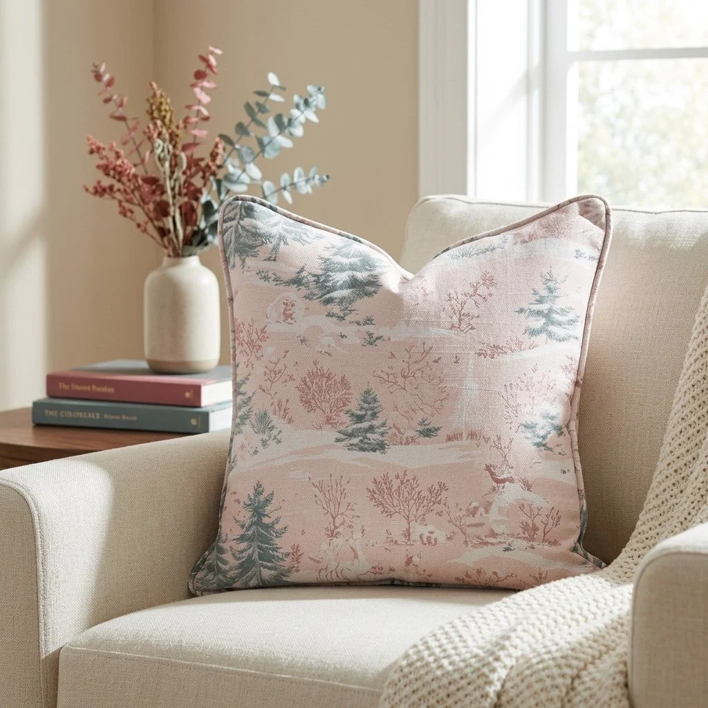 Pastel Frost Toile Throw Pillow - Image 2