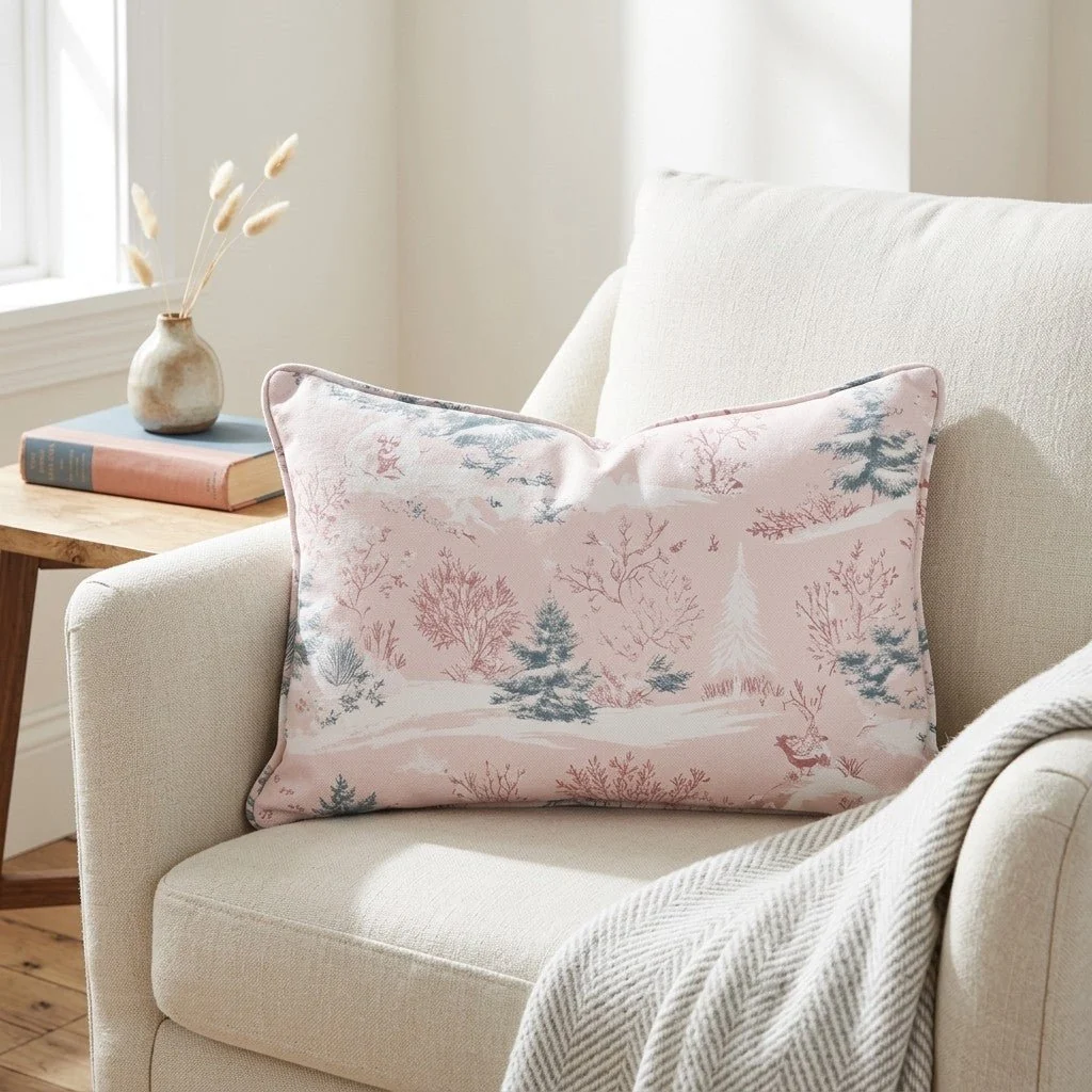 Pastel Frost Toile Throw Pillow - Image 3