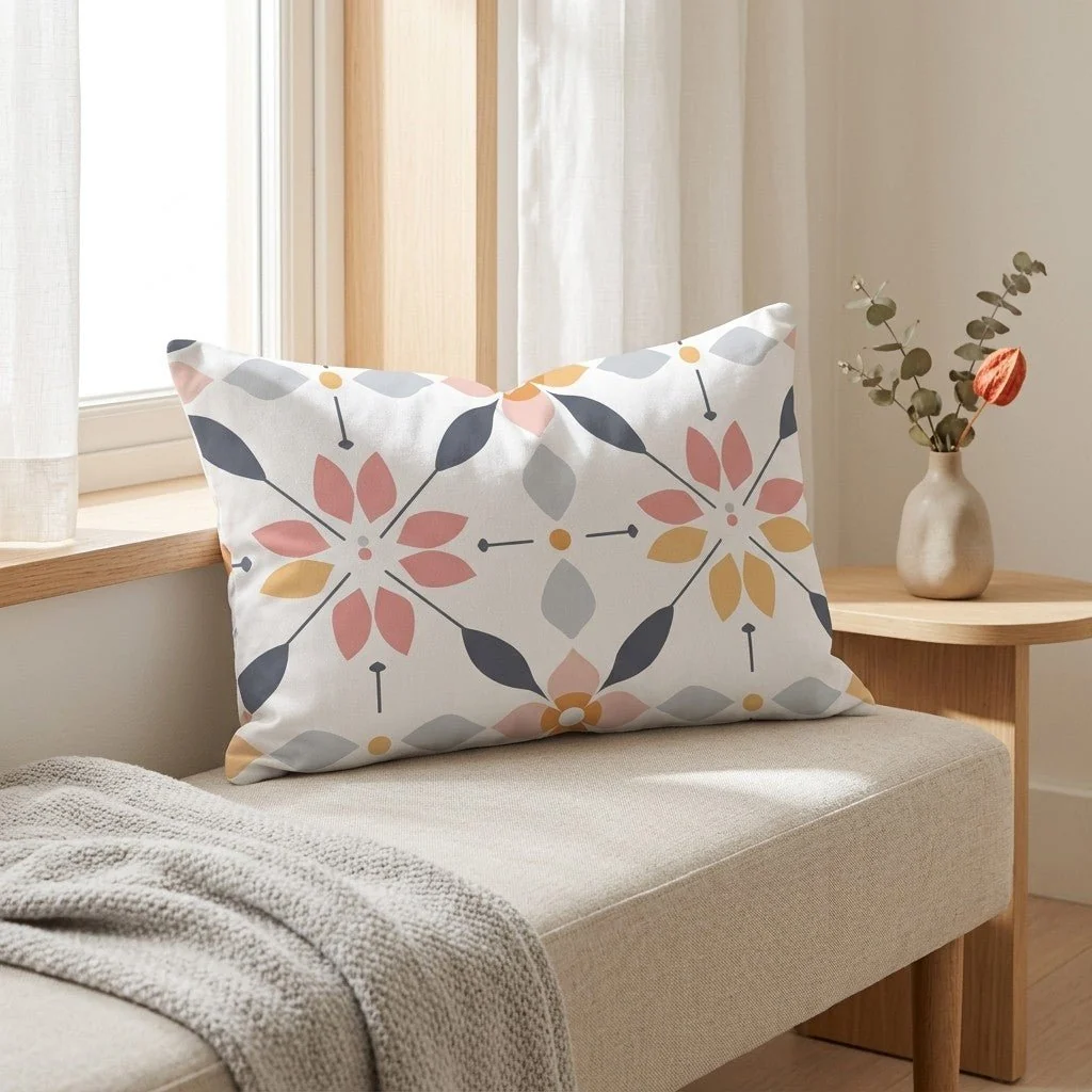 Pastel Lattice Throw Pillow - Image 3