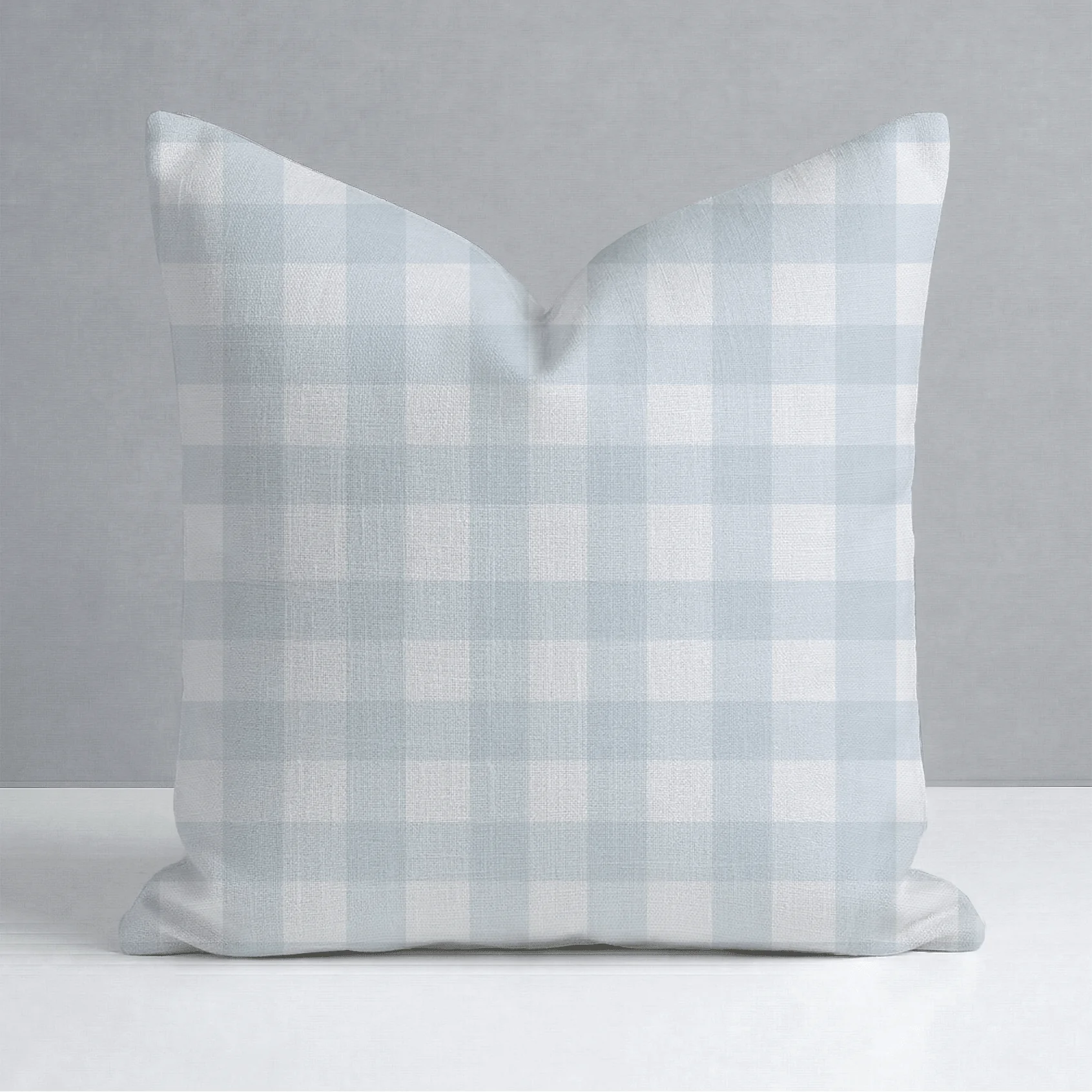 Pearl's Haven Spring Blue Gingham Throw Pillow - Image 6