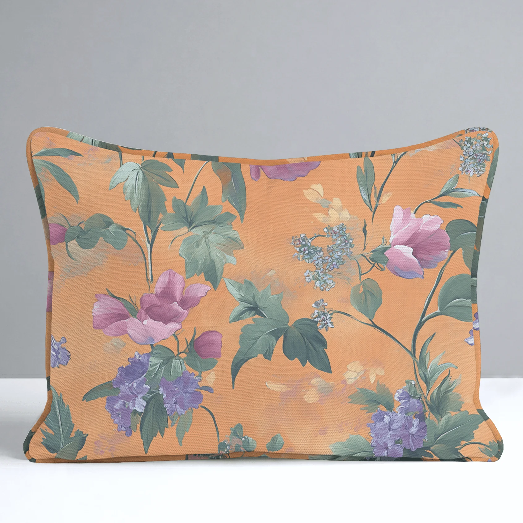 Petals & Persimmons Throw Pillow - Image 7