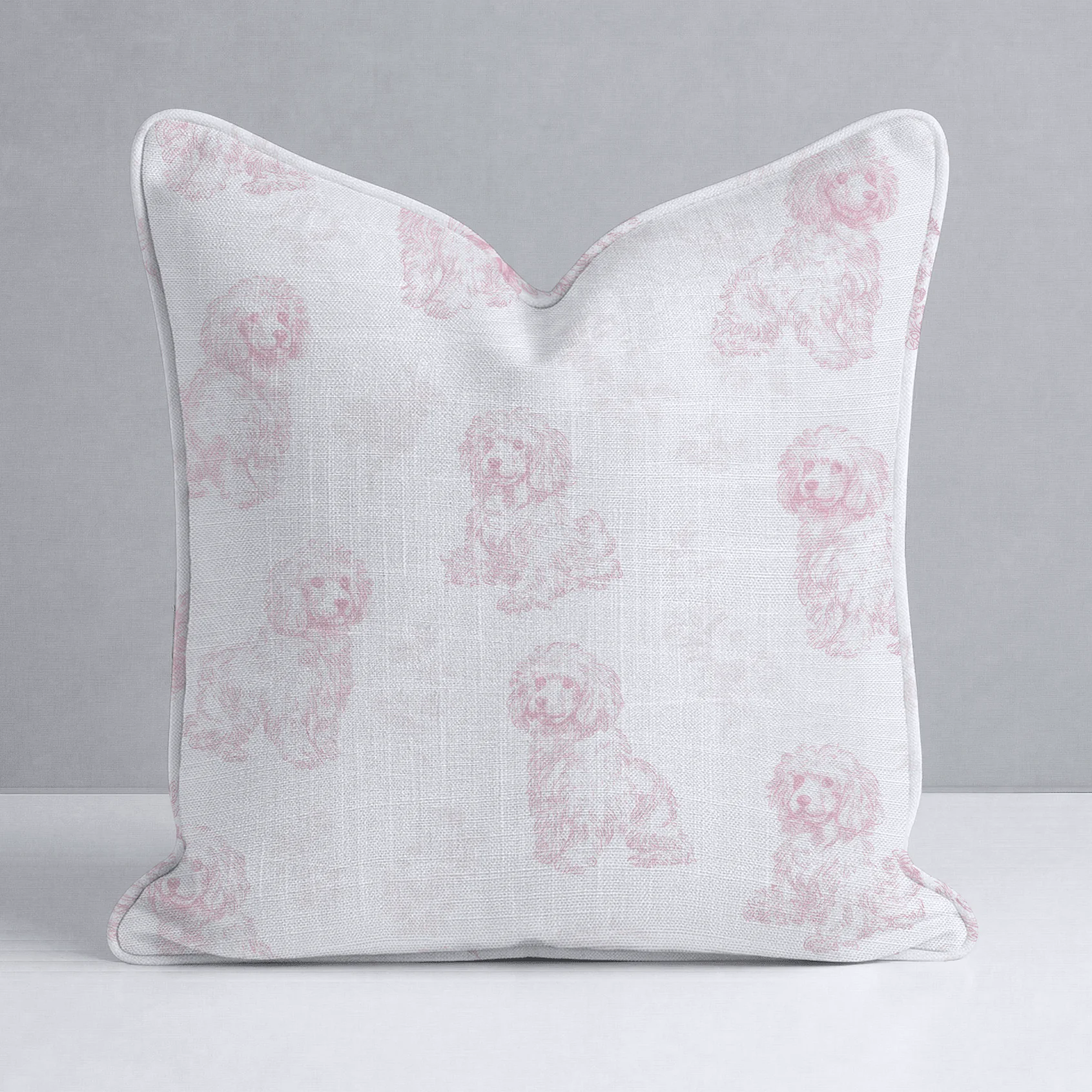 Pink Poodles Throw Pillow