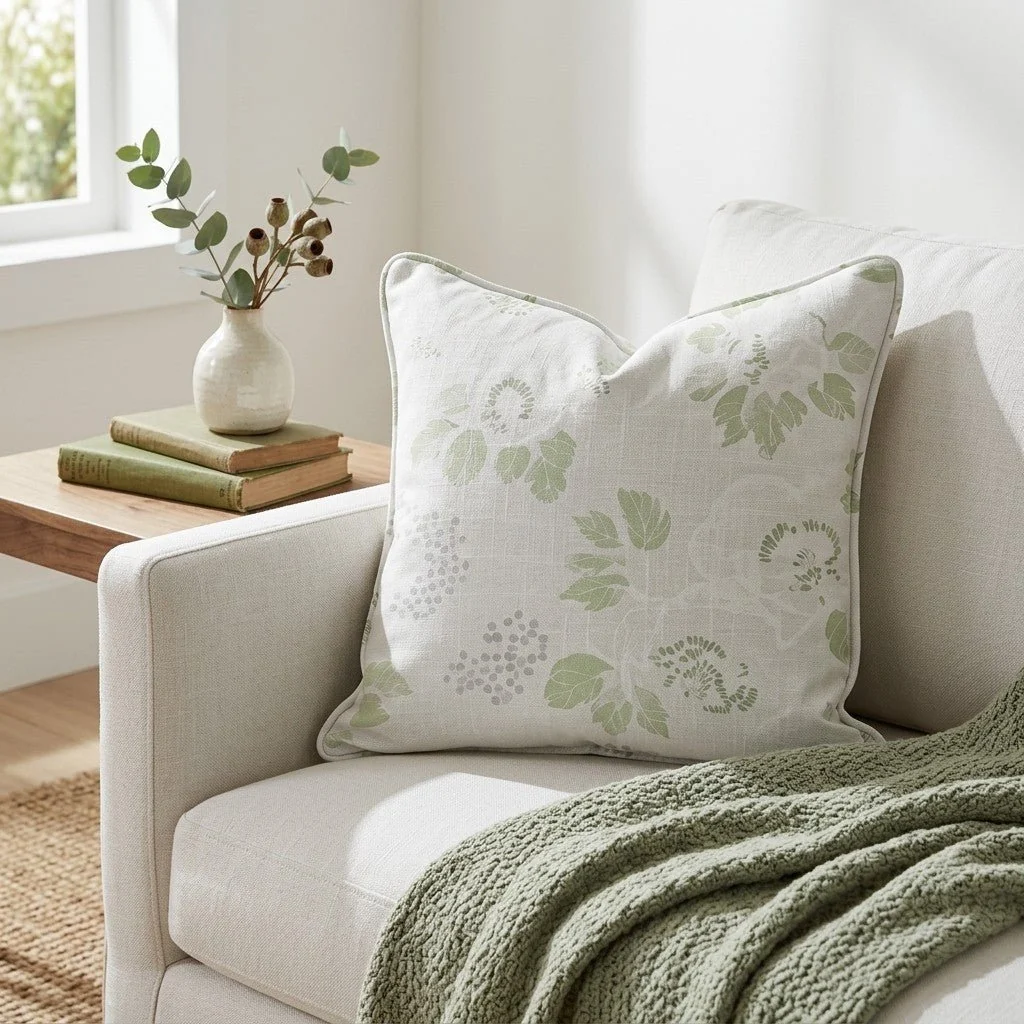 Pistachio Petals Throw Pillow - Image 2