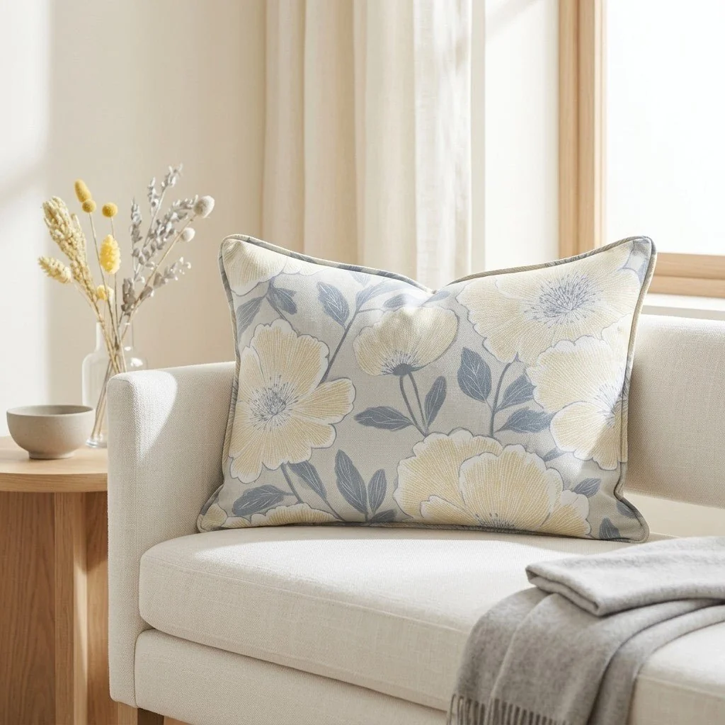 Porchlight Flowers Throw Pillow - Image 3
