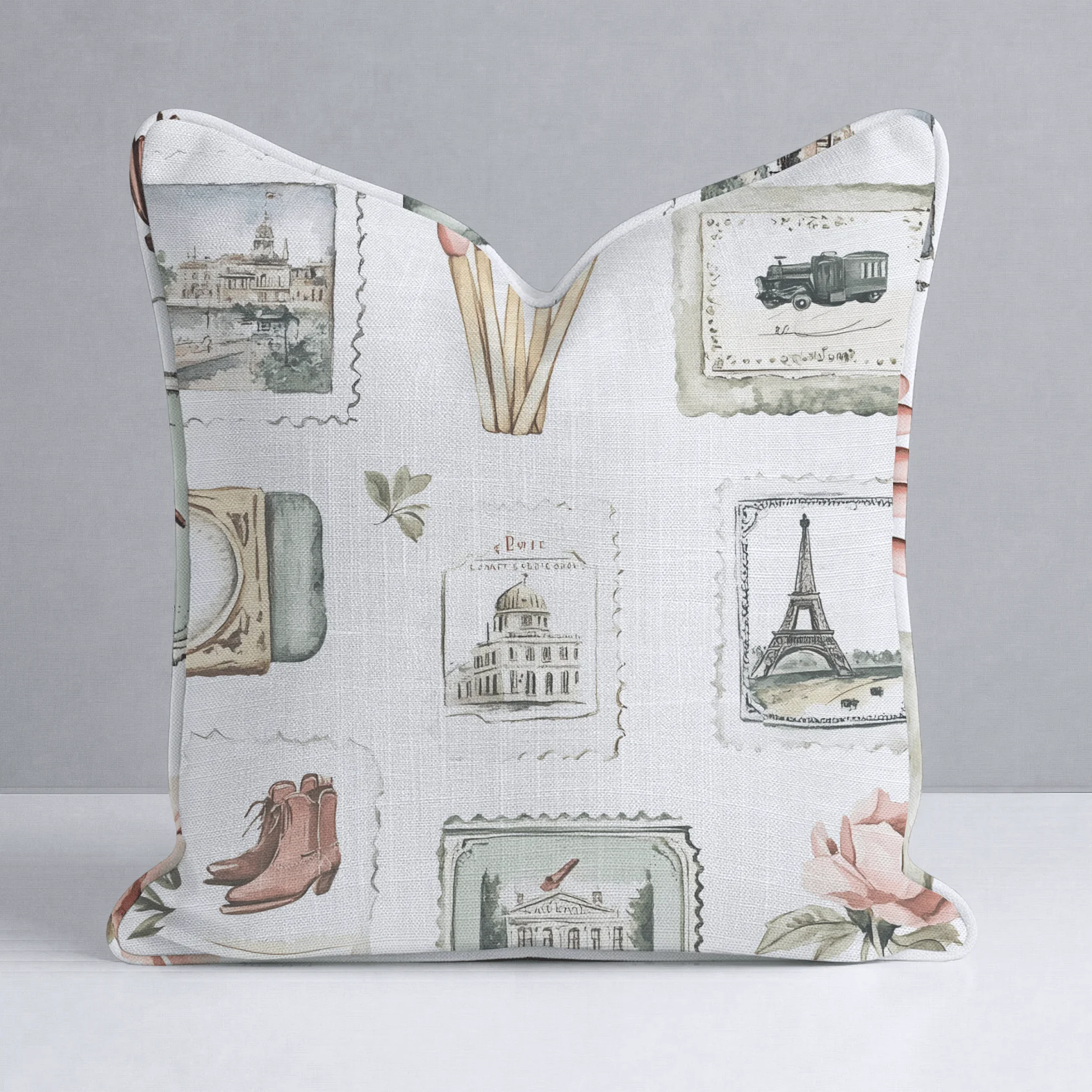 Postcards from Paris Throw Pillow - Image 10