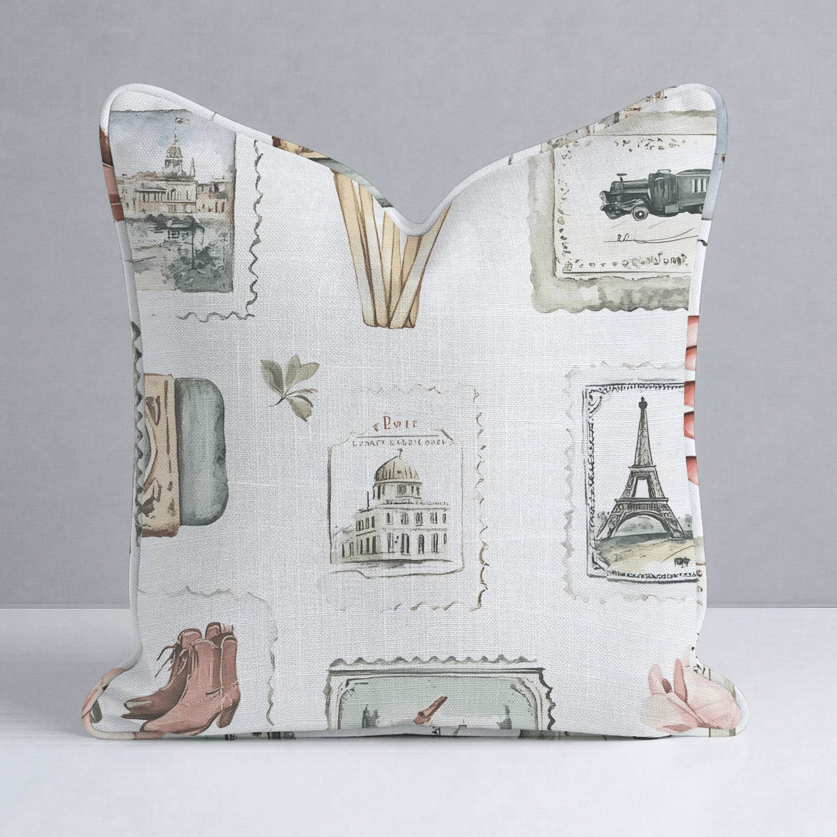 Postcards from Paris Throw Pillow - Image 12
